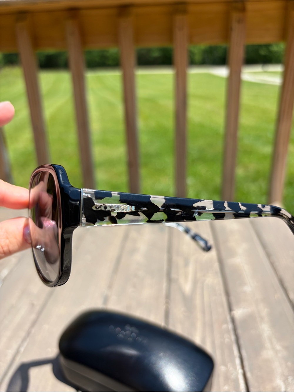 COACH OVERSIZED DESIGNER BLACK CRYSTAL MOSAIC SUNGLASSES 58-18-135 W/case - Picture 3 of 16